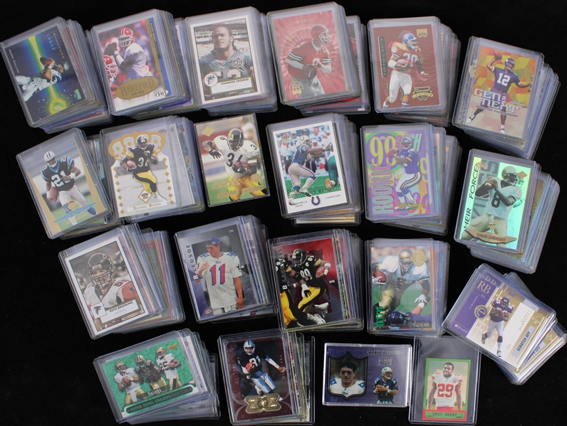 1980s-2010s Football Trading Card Collection - Lot of 550+ w/ Over Two Dozen Tom Brady Cards
