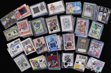 1970's-2010's Football Trading Card Collection - Lot of 300 w/ Signed Cards & Game Worn Jersey Relic Insert Cards