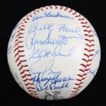 1965 Chicago Cubs Team Signed ONL Giles Baseball w/ 25 Signatures Including Ernie Banks, Ron Santo, Billy Williams & More *Full JSA Letter*