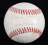 1980's Hall of Famers & Stars Multi Signed Babe Ruth League Baseball Including Ernie Banks, Bob Feller, Pee Wee Reese & More *Full JSA Letter*
