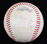 1980's Hall of Famers & Stars Multi Signed Babe Ruth League Baseball Including Ernie Banks, Bob Feller, Pee Wee Reese & More *Full JSA Letter*