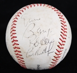 1980s Hall of Famers & Stars Multi Signed Babe Ruth League Baseball Including Ernie Banks, Bob Feller, Pee Wee Reese & More *Full JSA Letter*