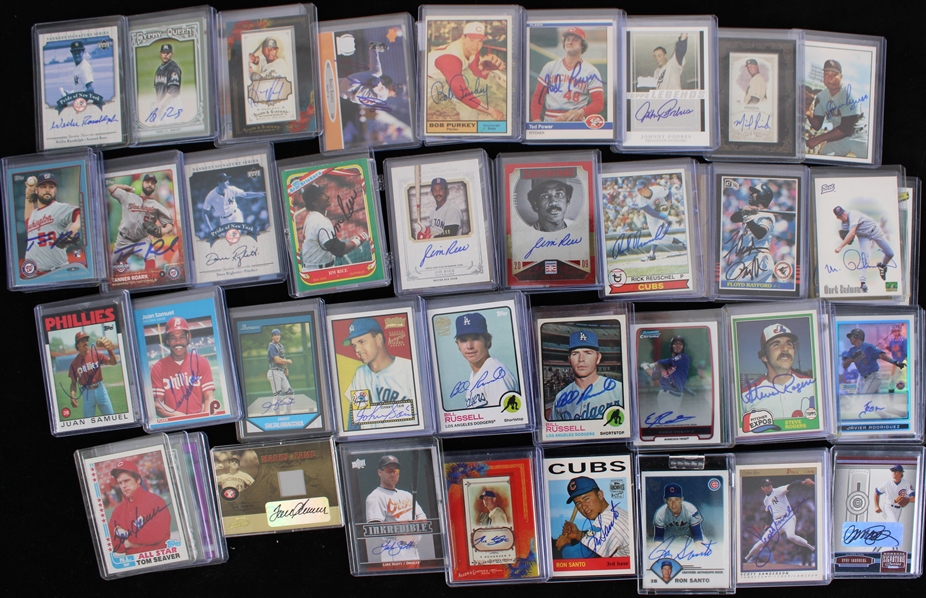 1970s-2010s Signed & Game Used Relic Baseball Trading Cards - Lot of 325+