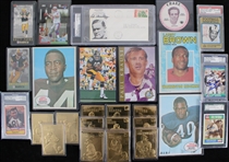 1970s-2010s Football Trading Card Collection - Lot of 75+ w/ Slabbed, Signed, Oversize & More