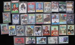 1960s-2010s Football Trading Card Collection - Lot of 100+ w/ Rookies, Signed, Slabbed & More