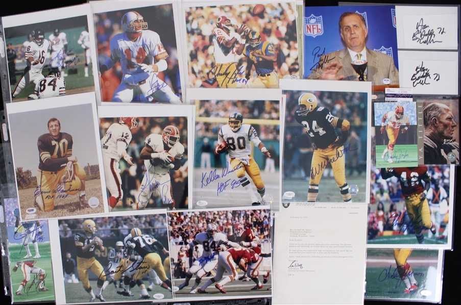 1970s-2000s Football Signed 8" x 10" Photos - Lot of 60+