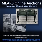 1953-2000 Bob Uecker Milwaukee County Stadium Signed Double Seat (JSA) 