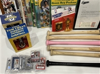1960s-2000s Baseball, Football, Basketball Framed Photos, Bats, Starting Line Ups & more (Lot of 150+)