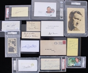 1880's-2010's Signed Photos Index Cards Trading Cards - Lot of 39 w/ Athletes, Entertainers, Presidential & More + Unsigned Kareem Abdul Jabbar Rookie Card