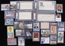 1880's-2010's Signed Photos Index Cards Trading Cards - Lot of 39 w/ Athletes, Entertainers, Presidential & More + Unsigned Kareem Abdul Jabbar Rookie Card
