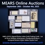 1880s-2010s Signed Photos Index Cards Trading Cards - Lot of 39 w/ Athletes, Entertainers, Presidential & More + Unsigned Kareem Abdul Jabbar Rookie Card
