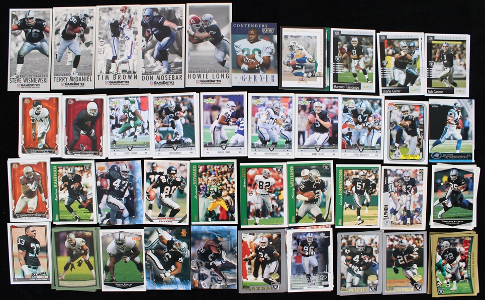 1990s-2000s Football Trading Card Collection - Lot of 200+ Mostly Raiders
