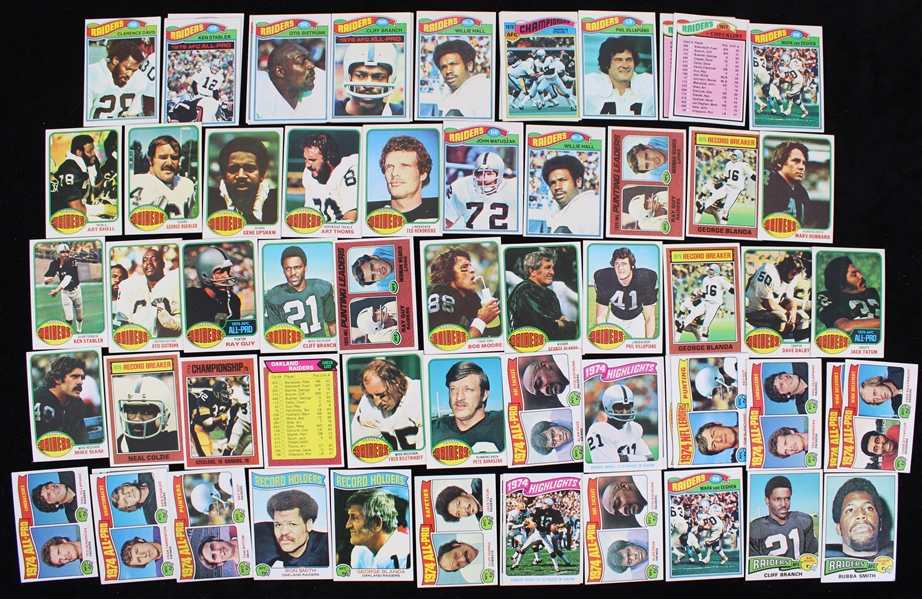 1970s Oakland Raiders Football Trading Card Collection - Lot of 200+ 