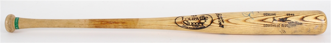 1986-89 Jim Lindeman St. Louis Cardinals Signed Louisville Slugger Professional Model Game Used Bat (MEARS LOA / JSA)