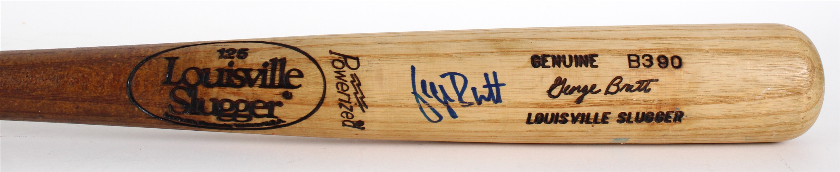 1985-86 George Brett Kansas City Royals Signed Louisville Slugger Professional Model Bat (MEARS A8 / JSA)