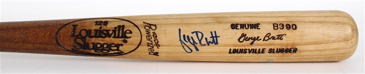 1985-86 George Brett Kansas City Royals Signed Louisville Slugger Professional Model Bat (MEARS A8 / JSA)