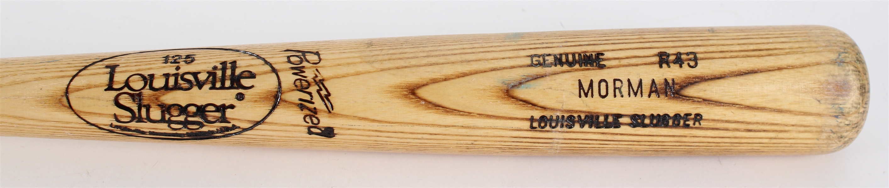 1983-85 Russ Morman Minor Leagues Louisville Slugger Professional Model Game Used Bat (MEARS LOA)