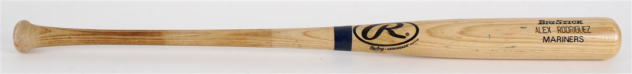 1999 Alex Rodriguez Seattle Mariners Rawlings Adirondack Professional Model Bat (MEARS A6) 