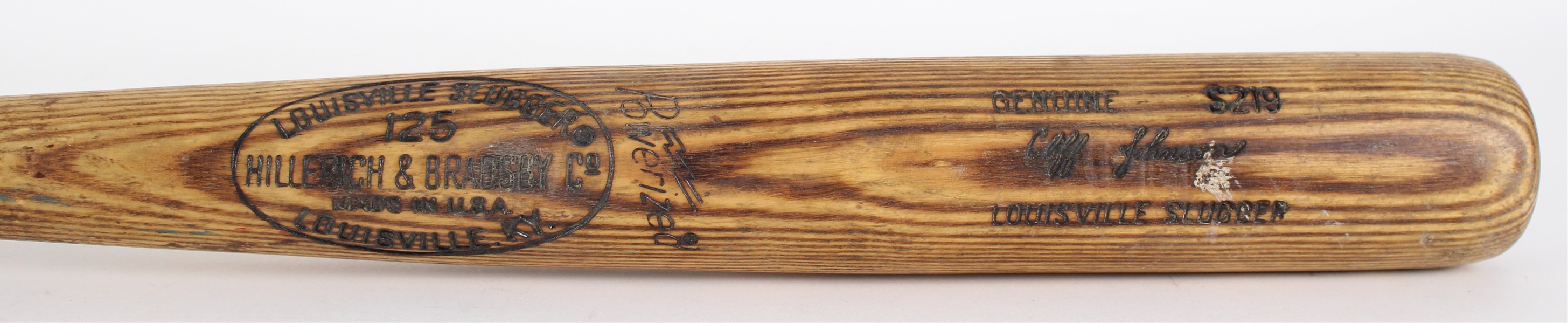 1979 Cliff Johnson Cleveland Indians H&B Louisville Slugger Professional Model Game Used Bat (MEARS LOA)