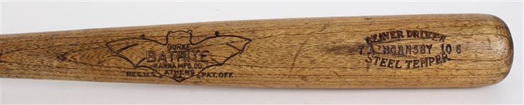 1930-32 Rogers Hornsby Chicago Cubs Burke Batrite Professional Model Bat (MEARS LOA) 