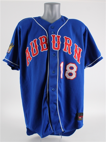 2006-07 Shawn Pleffner Auburn Doubledays Signed Minor League Baseball Jersey w/ Leo 1917-2006 Patch (MEARS LOA/JSA)