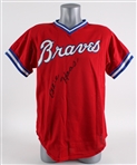 1979-80 Eddie Haas Atlanta Braves Signed Spring Training / Batting Practice Jersey (MEARS LOA/JSA)