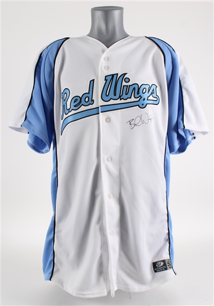 2010s Brenden Wise Rochester Red Wings #50 Signed Minor League Baseball Jersey (MEARS LOA/JSA)