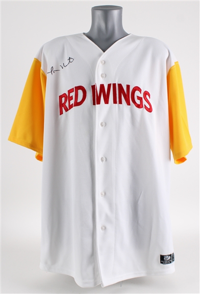 2010-11 Tom Nieto Rochester Red Wings Signed Minor League Baseball Jersey (MEARS LOA / JSA)