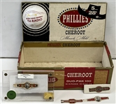 Vintage Phillies Cheroot Cigar Box w/ Bands (Lot of 5)