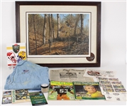 1980s-1990s Richard Plasschaert 25x33 Framed Print, Trading Cards, Yearbooks (Lot of 13)