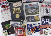 1980s-2000s Baseball, Basketball, Football 26x32 Framed Prints, Mugs, Media Guides & more (Lot of 55+)