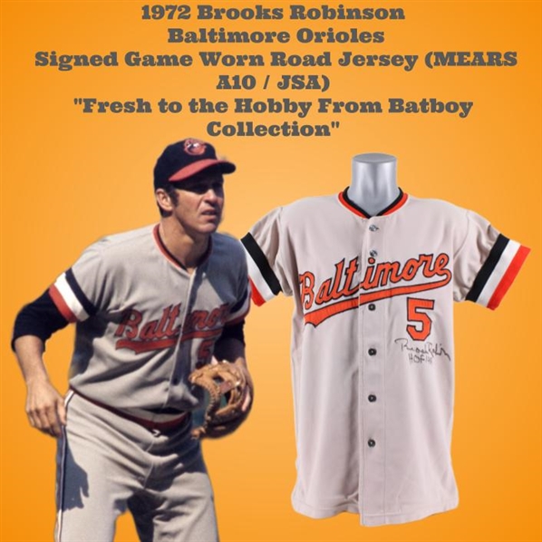 1972 Brooks Robinson Baltimore Orioles Signed Game Worn Road Jersey (MEARS A10 / JSA) "Fresh to the Hobby From Batboy Collection"