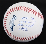 2000's Reggie Jackson Athletics / Yankees Signed & Multi Inscribed Personal Collection OML Selig Baseball (JSA)