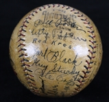 1927 Tulsa Oilers Team Signed Official National League Baseball w/ 16 Signatures & 2 Illustrations 
