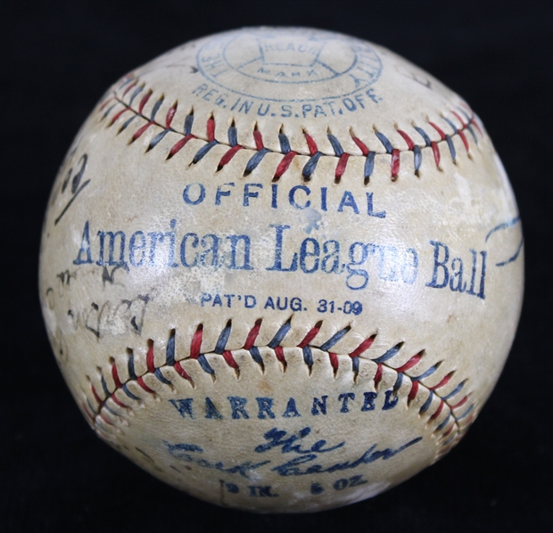 1925 Harrisburg Senators Team Signed Official American League Baseball w/ 17 Signatures
