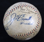 1925 Harrisburg Senators Team Signed Official American League Baseball w/ 17 Signatures
