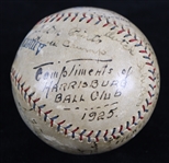 1925 Harrisburg Senators Team Signed Official American League Baseball w/ 17 Signatures