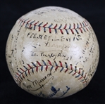 1925 Harrisburg Senators Team Signed Official American League Baseball w/ 17 Signatures