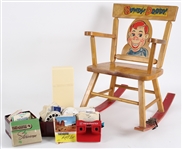 1960s-80s Howdy Doody 22x21x15 Childrens Chair w/ View Master & Reels (Lot of 35+)