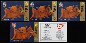 1998 Milwaukee Brewers Batty Beanie Baby Trading Cards - Lot of 5