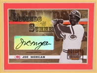 2003 Joe Morgan Cincinnati Reds 15x22 Signed Framed Donruss Card w/ Photo (JSA)