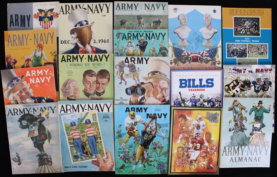 1940s-2010s Football Program Collection - Lot of 25 w/ Numerous Army vs Navy Games & More