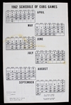 1962 Chicago Cubs Spring Training Roster and Season Schedule Pamphlet