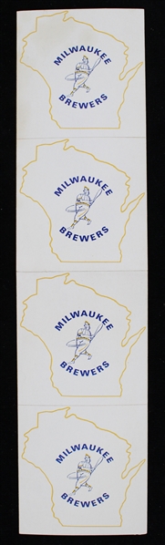 1970s Milwaukee Brewers Strip of 3" Decals