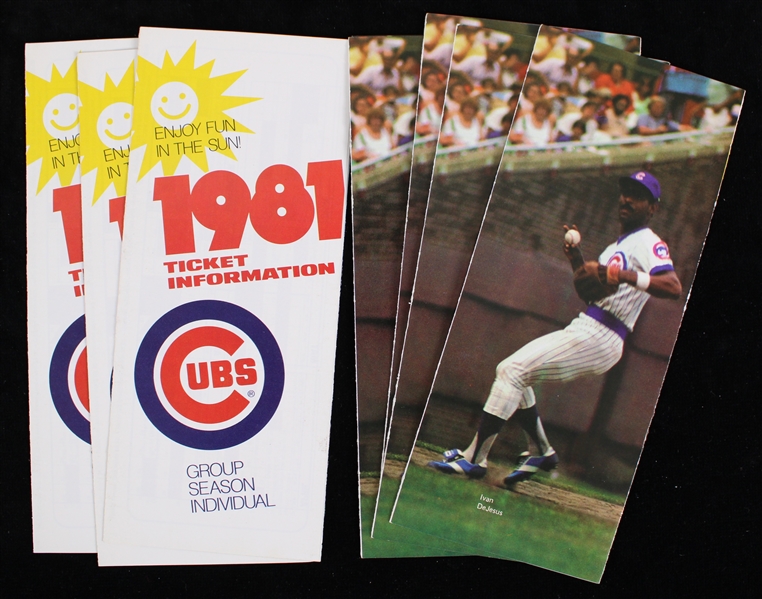 1981 Chicago Cubs Ticket Order Forms (Lot of 7)