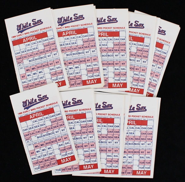 1989 Chicago White Sox Early Bird Pocket Schedules (Lot of 13)