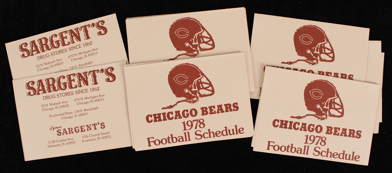 1978 Chcago Bears Pocket Schedules (Lot of 14)