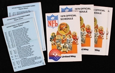 1978 United Way NFL Pocket Schedules (Lot of 13)