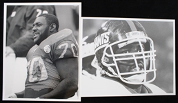 1986-88 Leonard Marshall New York Giants 8"x10" Original Malcolm W. Emmons and Betsy Peabody Rowe B&W Photos (Lot of 2)