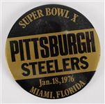 1976 Pittsburgh Steelers Super Bowl X 3.5" Pinback Button
